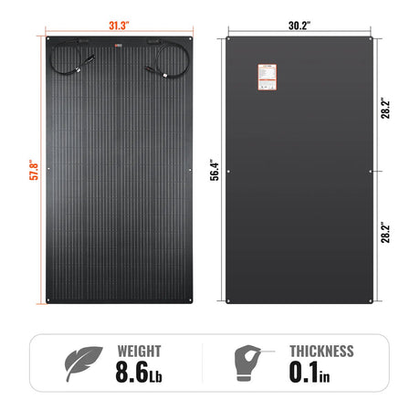 MEGA 200 FLEX PRO | 200W 24V Flexible Solar Panel | 360° Bendable, IP68 Waterproof, for RV Roofs, Marine, Off-Grid, and Overland Systems