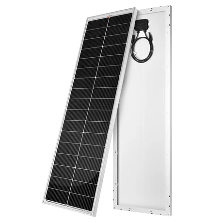 MEGA 100 SLIM | 100 Watt Slim Solar Panel | Compact 12V Off-Grid Narrow Solar Panel for Vans, Overlanders, Boats | 25-Year Output Warranty | UL Certified