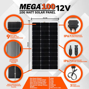 MEGA 100 ONYX | 100 Watt Black Solar Panel