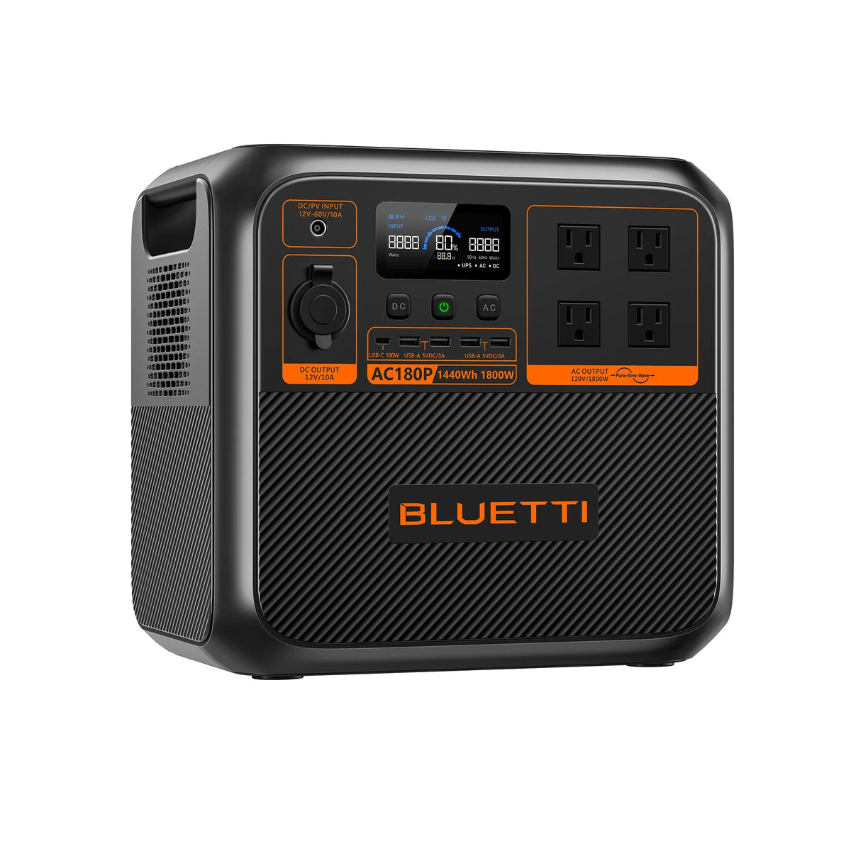 BLUETTI AC180P Portable Power Station | 1,800W (1,440Wh) Power Station Bluetti Footloose Solar